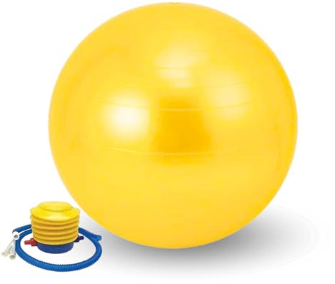 Ballon de Yoga 55 cm. Ballon de Pilates en PVC Antidérapant.Ballon d'exercice d'entraînement, Fitness, Femme Enceinte.Fitball Résistant pour Étirements, Équilibre,Relaxation avec Gonfleur Inclus.