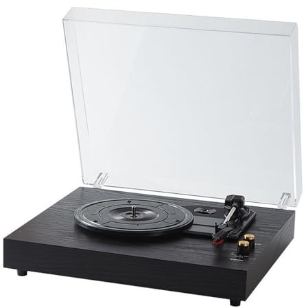WYRMB Record Player,Oak Finish Turntable With Speakers,Bluetooth 5.1 And Vinyl Stream Technology, Vintage Style 3-Speed Vinyl Player