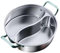 Qianly Shabu Shabu Pot 316 Stainless Steel Pot with Divider,Cooking Pot,Double Flavor Hotpot for Family Gathering Home Camping Party, 34cm