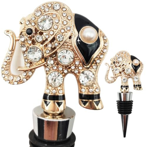 JYWYBF Crystal Elephant Wine Stopper, Prosecco Stopper, Durable Wine Bottle Stoppers, Reusable Wine Stoppers for Wine Bottles, Bottle Stoppers for Prosecco and Wine
