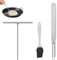 FDJZXW Crepe Maker Set, 3 Stück, Edelstahl, 20 x 12,5 cm, 35 x 2 cm, 16 cm, Ohne Antihaftbeschichtung, Für Crepe- und Pfannkuchenherstellung, Allgemeines Kochen, Backen