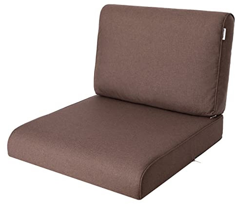 Bjird Sitzkissen 70x70 cm für Rattanmöbel – Sessel & Stühle – 2-teilig (Sitz + Rückenlehne) – Indoor & Outdoor – Wasserabweisend – Anti-Rutsch – Oeko-TEX - Braun