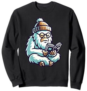 Yeti liest ein Buch, Funny Bigfoot Cryptid Booktok Aesthetic Sweatshirt