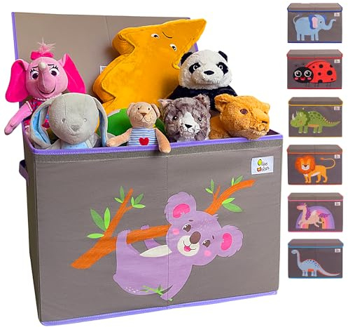 OLIVE&OSCAR 80L Toy box, kids Toy Box Storage with Lid & Handles, Suitable for All Children, Boys, Girls,Toddlers, Koala, L60cmW33cmH40cm