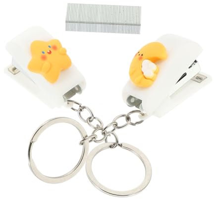 Housoutil Kleiner Hand Hefter Metall Tragbar Für Büro Und Schule Inklusive 400 Heftklammern Süßes Design Hohe Leistung Einfach Zu Bedienen