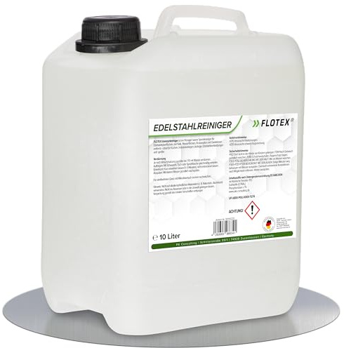 FLOTEX - Hocheffektiver Edelstahl Reiniger flüssig 2x10L – Kraftvoller Edelstahlreiniger Küche & Küchenfronten – Edelstahlpflege Küche & Grill Edelstahl