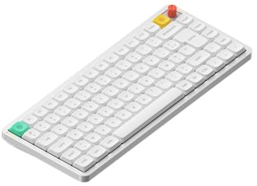 nuphy Air75 V3 Hot Swappable wireless mechanical keyboard, 84 keys 75% Custom low profile keyboard with Knob, RGB Backlit,Support Bluetooth/2.4GHz/USB-C,UK Layout（White/Brown nano Switch
