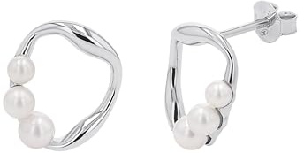 Tom Tailor Ohrstecker für Damen, Sterling Silber 925, mit Süßwasserzuchtperle, 15 mm, silber, Geschenkidee, Ohrschmuck, Damenschmuck, 2100555