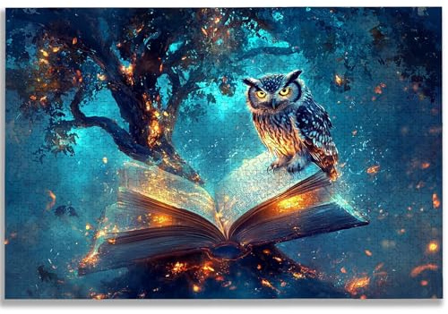 Puzzle 5000 Teile Magie, Puzzle 5000 Teile Erwachsene, Holzpuzzle Erwachsene mit Exquisiter Verpackungsbox, Klassische Puzzles Eule für Die Ganze Familie, Groß Puzzles für Geschenke, Dekor, -1653