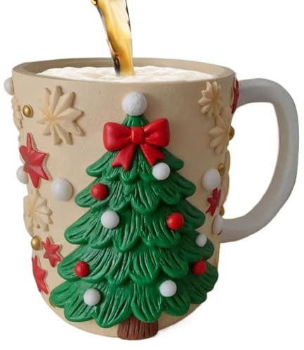 Weihnachtstassen Festliche Harz Schreibtischdekoration | Festliche Kaffeetassen und Weihnachtsdekoration Für Heiße Kalte Getränke Tee Milch Saft Latte Party Heimdekoration Büro