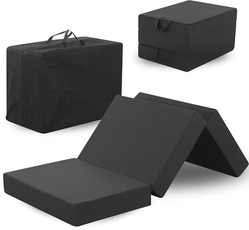 Arensberger Amalia Gästebett Klappmatratze 120x200 cm | 16 cm XXL NANOCELL® Gelschaum | Faltmatratze mit Transporttasche | Gästematratze Klappbar für Boden, Kinder & Camping