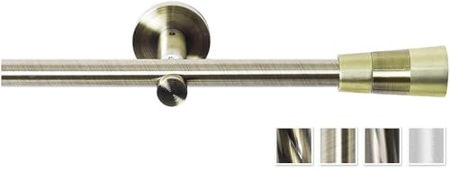 Rollmayer Gardinenstange Ø 16mm Fenix Gold 320cm 1-läufig | Glänzend metall, Für Ösenvorhang, Ohne Ringe, Modern
