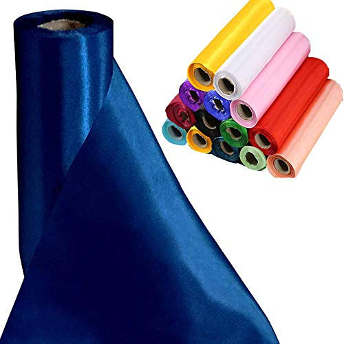 Time to Sparkle 29cmx20m (Navy Blue) Satin Roll Sash Fabric Chair Cover Bows Table Runner Sashes Swags for Wedding Party