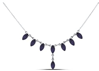 mantraroma Kette 925 Silber Edelstein Collier Silber Damen Sterling Silber Halskette Geschenk (MCO-004)