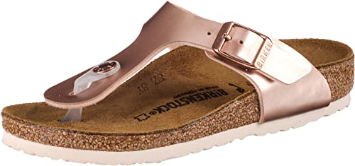 Birkenstock Gizeh Kids, Birko Flor Flip Flops, Electric Metallic Copper Schmal, 33 EU