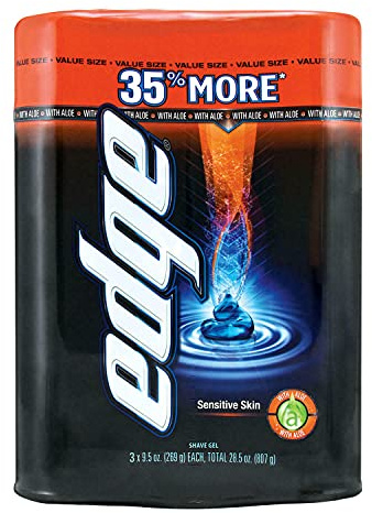 Binoa Edge Sensitive Skin Advanced Shave Gel (9.5 Ounce, 3 Pack)