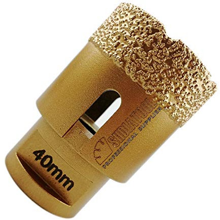 SHDIATOOL Diamond Drill Core Bit Diameter 40mm for Porcelain Tile Granite Marble Dry Drilling