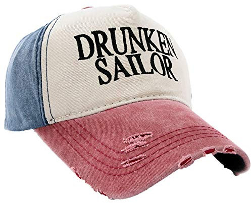 MFAZ Morefaz Ltd Kapitänsmütze Mütze Army Baseballmütze Damen Herren Nave Red Cap Captain,Pirate (Drunken Sailor Red peak)