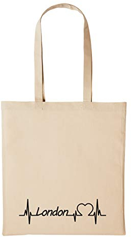 Huuraa Baumwollbeutel London Geschenk Einkaufstasche Natural 10 Liter Baumwolle London Accessoire