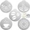 JENNIMER 5Pcs Coffee Stencils, Stainless Steel Printing with 1Pcs 5inch Expander,Barista Cappuccino Arts Garland Mould Cake DIY Decorating Tool for Kitchen and Store