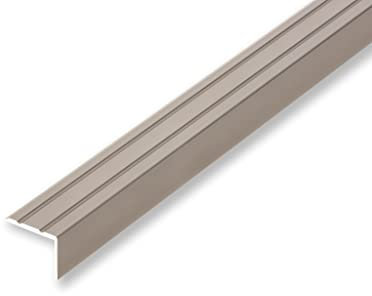 (9,34EUR/m) 25 x 20 x 1000 mm Treppenwinkel Edelstahl-Look selbstklebend Treppenkantenprofil Treppenkante