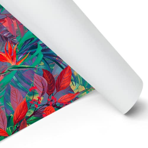 Jungle Fever JF2301 Papier peint à feuilles colorées pour décoration moderne. Lavable motif en relief