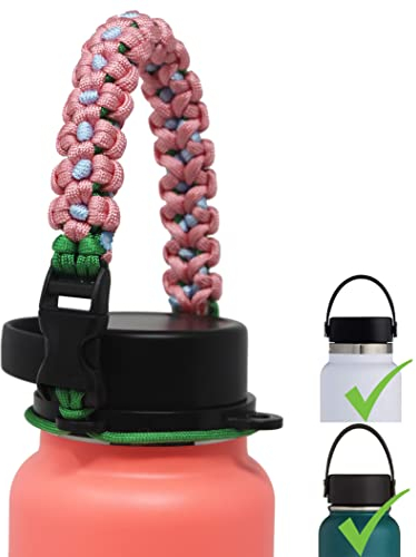 One MissionX Paracord-Griff kompatibel mit Hydro Flask 2.0 Wide Mouth Wasserflasche, langlebiges & sicheres Zubehör, passend für 12 oz bis 60 oz (HydroFlask 2.0 Wide Mouth Flasche, Peach Blossom)