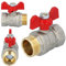 GOSHE Standard-Kugelhahn mit Flügelgriff, Messing, 1/2-Gewinde, Wasser- und Heizungsinstallation, dicht schließend, Stahlgriff mit PVC-Beschichtung, Innen-/Außengewinde, einfache Installation