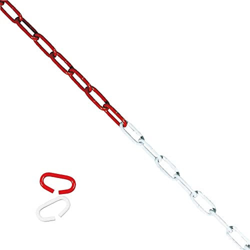 RODO 50 m Absperrkette aus Stahl, rot/weiß, feuerverzinkt, 0,6 x 4,2 x 2,4 cm, Art.-Nr. 608730