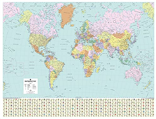 World Map Jigsaw Puzzle - 1000 Piece Jigsaw Puzzle For Adults - Discovery The World In Detail With This Focused Political World Map With Flags, Population Info, Borders, Capital City's And Much More