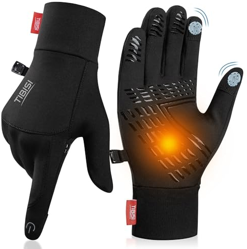 PULIOU Handschuhe Herren Damen Winter Warme Fahrradhandschuhe Winterhandschuhe Fahrrad Handschuhe Sporthandschuhe Laufhandschuhe Touchscreen Winddichte rutschfest Elastisch