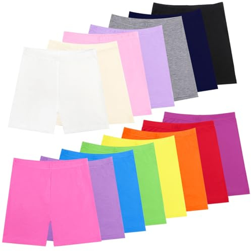 HOLLHOFF Tanzshorts für Mädchen, Fahrrad-Shorts für Kleinkinder, Biker-Cartwheel unter Kleid, mehrfarbig, 15 Stück, Mehrfarbig/Meereswellen (Ocean Tides), 6-7 Jahre