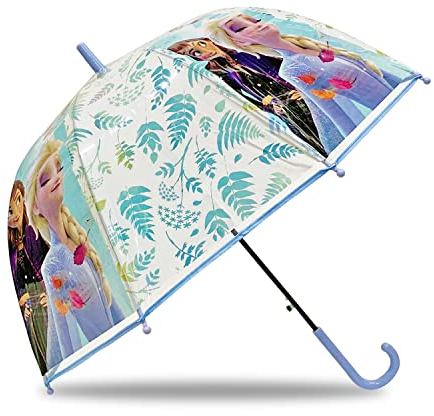Regenschirm Disney Forzen Elsa transparent Automatik Kinder Offizieller Griff 4969, mehrfarbig, Taglia Unica
