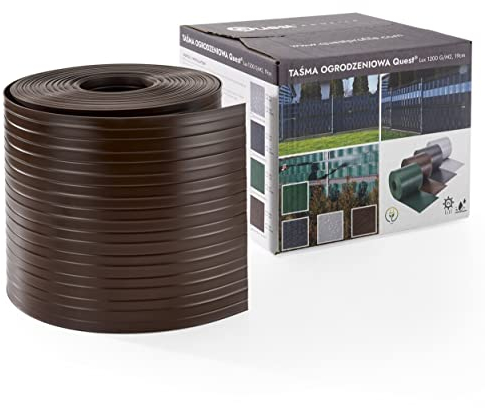 Sichtschutzstreifen für Doppelstabmatten aus Hart PVC - Sichtschutz Windschutz für Doppelstabmattenzaun Zaun im Garten Balkon Terrasse – Höhe: 19cm – 900g/m (5 Streifen x 2,525m, Braun)