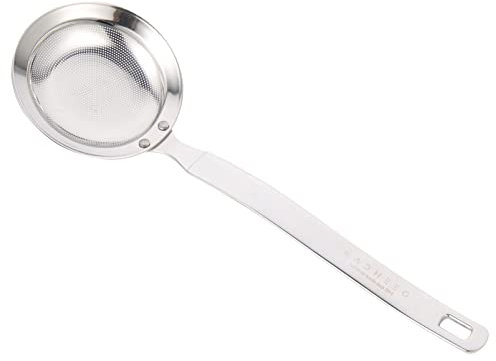 BESTonZON Fettabschäumer Löffel 25.5 cm,304 Edelstahl Feinmaschiges Sieb mit langem Griff,Schaumlöffel Edelstahl,spülmaschinengeeignet (1 Stück)