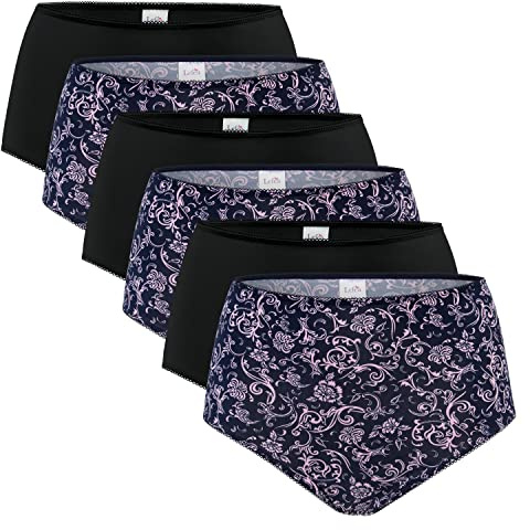 Celodoro Damen Taillenslip (6er Pack) Microfaser-Slip mit Blümchen-Muster
