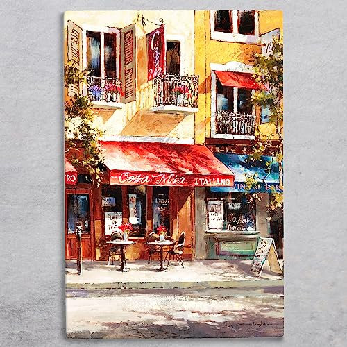 Global Designs Casa Mia Italiano Ceramic Tile Picture Plaque Sign Wall Art By Brent Heighton Italy Street Scene 30x20cm