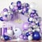 Togvu Balloon Arch Garland Kit, 101 Pcs Pearl Metallic Silver Confetti Balloon Garland Kit for Girls Women Birthday Baby Shower Wedding Party Decorations, Purple Blue Silver (QQ-51590)