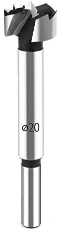 HPHOPE Professional Forstnerbohrer 20mm für Holz, Forstner Bits Ø 20mm, Länge 90mm, Bohraufsätze mit Rundschaft