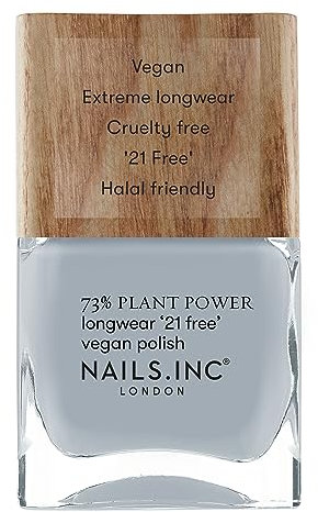Nails.INC 73% Plant Power Nail Polish, Long Lasting Nail Color Lasts Up to 10 Days, Quick Drying, Cruelty Free, Vegan, 21 Free Formula, Fresh Air Don't Care, (14ml)