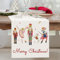 Bonhause Tischläufer Weihnachten Nussknacker Tischläufer Kiefernzweig Rosa Winter Küche Esstisch Dekoration für Drinnen Draußen Urlaub Party Waschbar Wohnkultur Tafeltuch (33 x 183 cm)