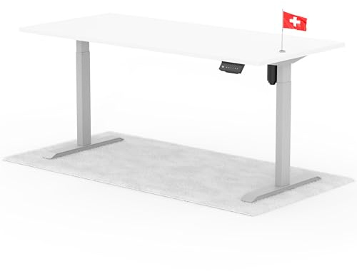 Standable ECO Höhenverstellbarer Schreibtisch 180 x 80 cm I elektrischer Office Table mit 3 Speicherstufen I Schreibtisch höheneinstellbar 70-115 cm I Büro-Tisch mit 1,8 cm Dicke