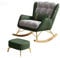 Schaukelstühle für das Kinderzimmer, Glider-Rocker-Sessel mit Lendenkissen und Ottomane, Indoor-Baby-Still-Glider-Rocker-Stuhl, bequemer Still-Sessel, Mid-Century-Stuhl (Farbe: Grün)