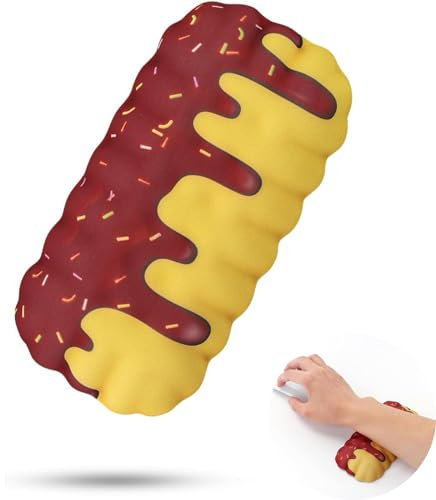 Lycra Fabric Cookie Mouse Pad,Lycra Fabric Mouse Mat with Anti Slip-Rubber Base,Unique Tech Gift (Wrist Rest)