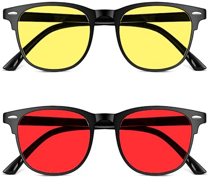 Blaulichtfilter Brille Herren und Damen Satz 2 Rote, Gelbe Blaulicht Brille Blue Light Glasses Blaufilter Brille Herren Damen Brille Mit Blaulichtfilter