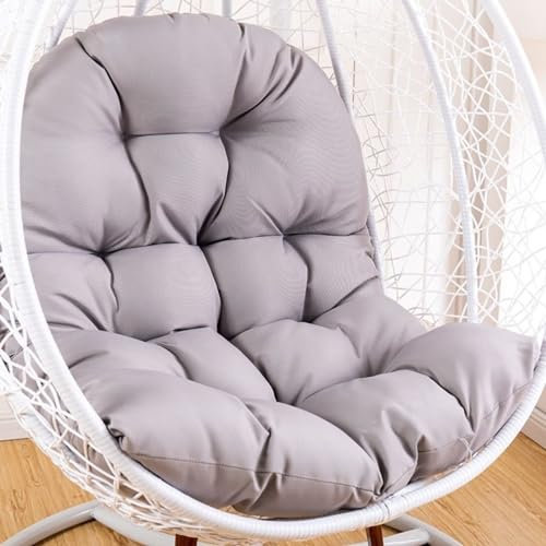 Cuscino per sedia a forma di uovo,Cuscino per poltrona sospesa,cuscino per sedia in rattan,cuscino integrato,Varie opzioni di colore,Adatto per giardini esterni, altalene interne, divani(120*80cm)