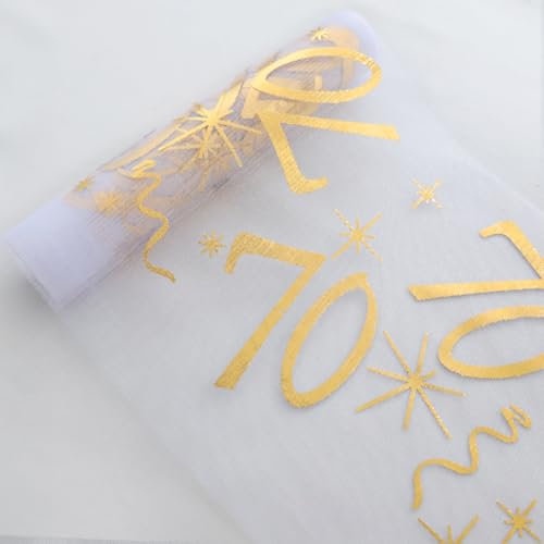Yontree 70 Jahre Geburtstag Deko Tischdeko Geburtstag Tischläufer für Mann und Frau (28 cm x 10 m) Zuschneidbar