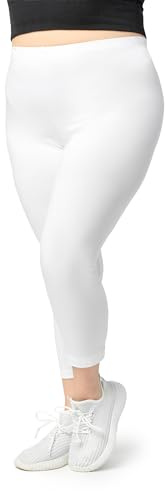Merry Style Große Größen Damen Leggings 3/4 Capri Leggings aus Viskose MS10-449 (Weiß, 4XL)