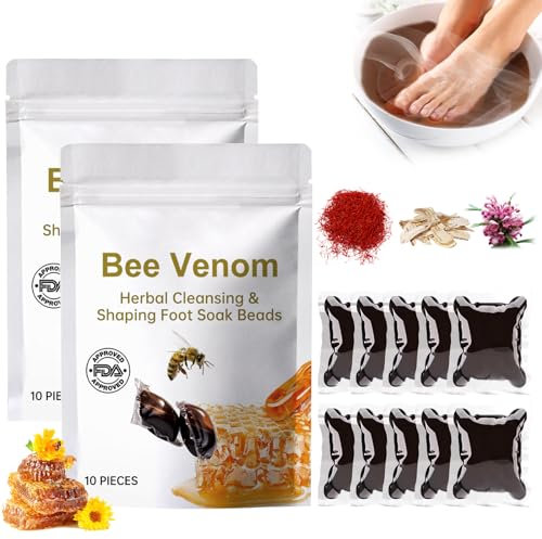 2 Stück Bienengift Fussbad,Bienengift Fußbad,Bee Venom Fußbad,Bee Venom Foot Soak,Detoxingherbs Cleansing Foot Soak Beads, Healthy Cleanse Body Relief Relax