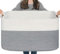 TIMEYARD Wäschekorb, Wäschesammler, Aufbewahrungskorb, Faltbarer Wäschekorb, Square Laundry Baskets, Wäschekorb Kinderzimmer, Aufbewahrungskorb Kinder für Spielzeug, 65L, Weiß und Grau